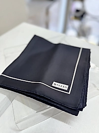 Vakko Düz Tivil İpek Eşarp (Koyu Lacivert)