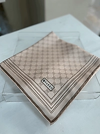 Vakko Tivil İpek Monogram Eşarp (Pudra)