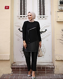 Noshe Deri Parçalı Tunik