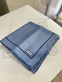 Vakko Düz Tivil İpek Eşarp (Mavi)